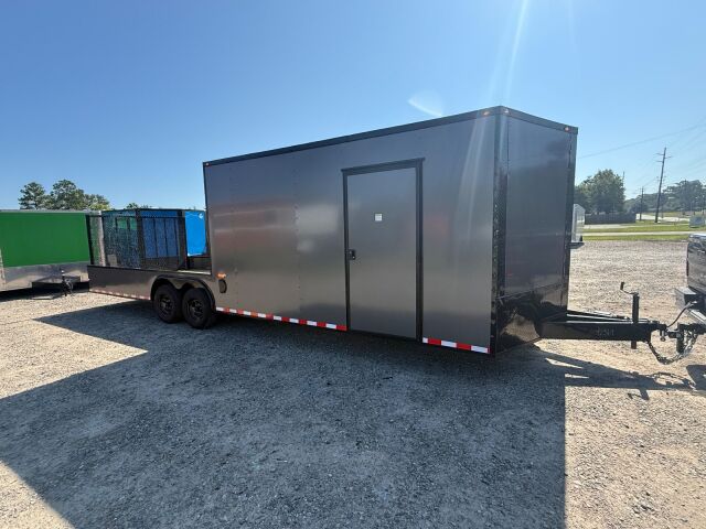 2026 Maximum 8.5x28 Hybrid toy hauler trailer in charcoal