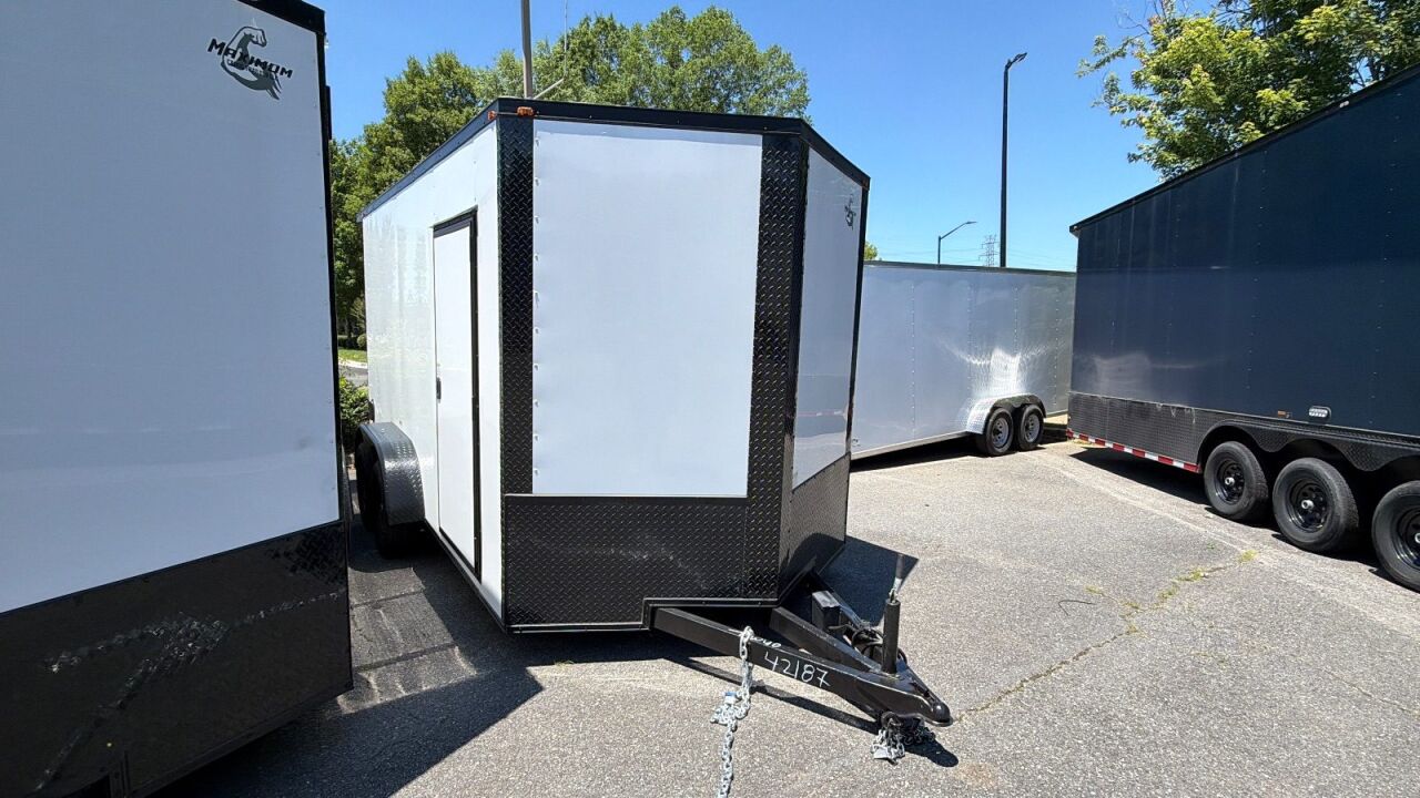 2026 Maximum 7x14 enclosed cargo trailer in white