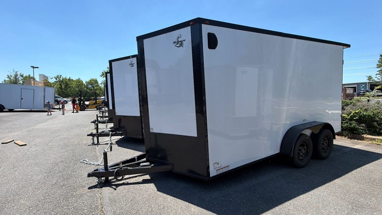 2026 Maximum 7x14 enclosed cargo trailer in white, photo 2
