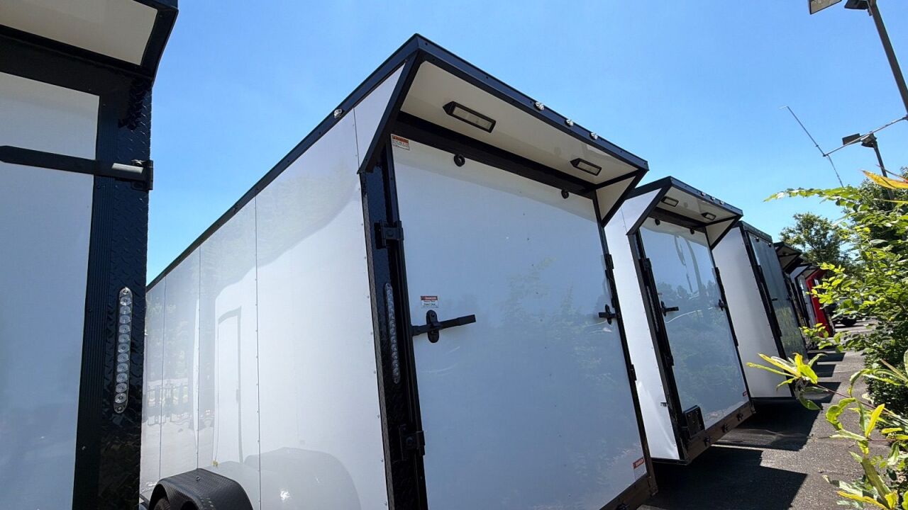2026 Maximum 7x14 enclosed cargo trailer in white, photo 3