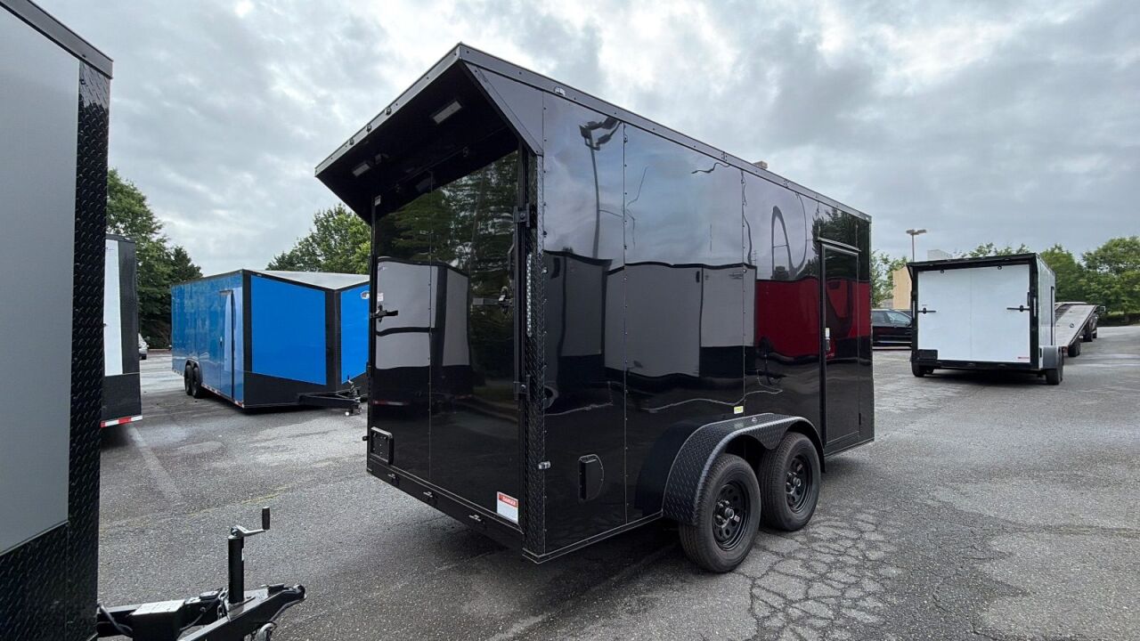 2026 Maximum 7x16 enclosed cargo trailer in black, photo 2