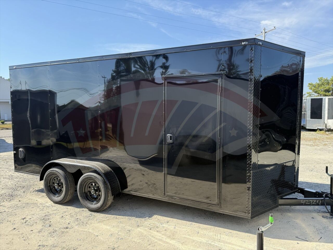 2026 Maximum 7x16 enclosed cargo trailer in black, photo 2