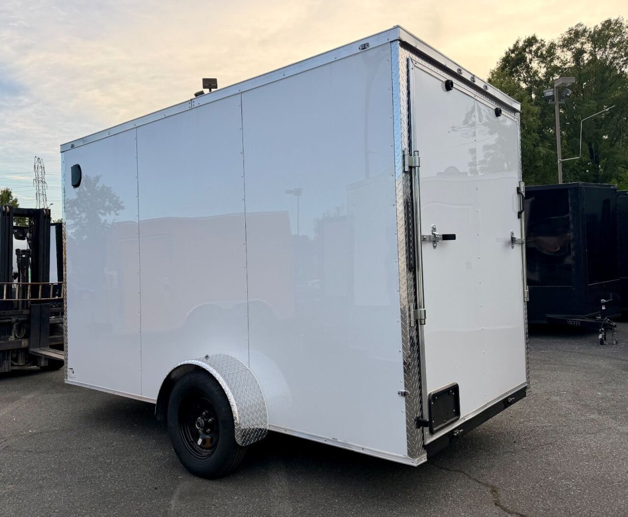 2027 J&C 6x12 enclosed cargo trailer in white, photo 3