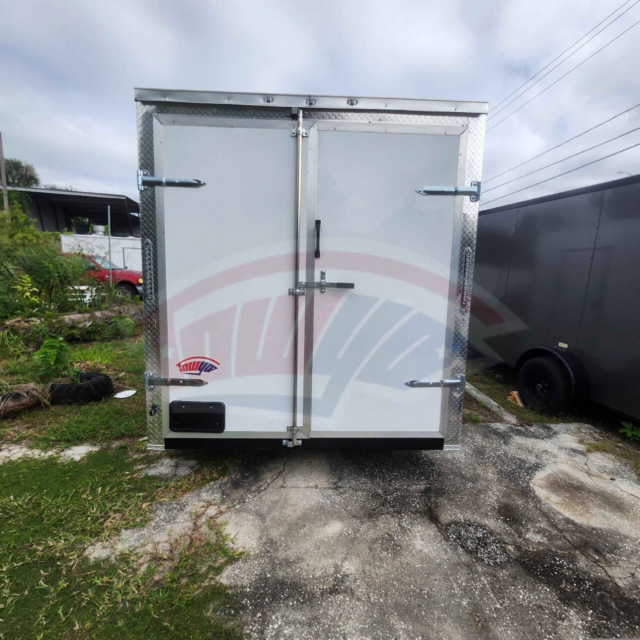 2026 J&C 7x12 Single Axle enclosed cargo trailer in white, photo 7