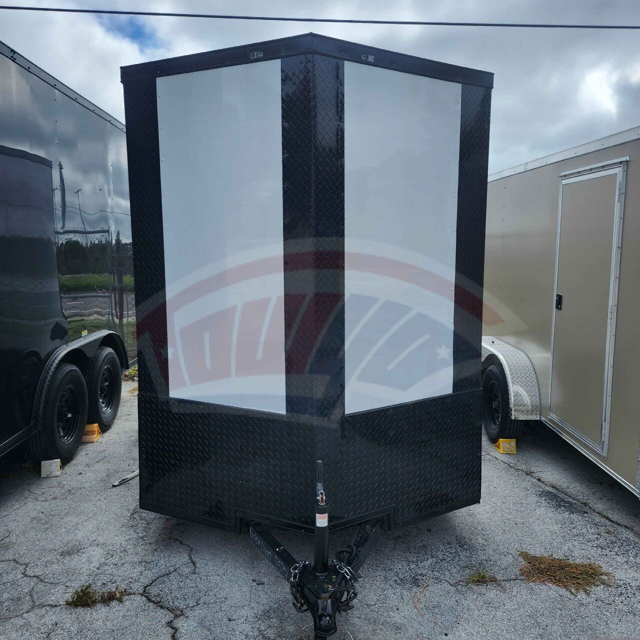 2026 J&C 6x12 Single Axle enclosed cargo trailer in white, photo 3