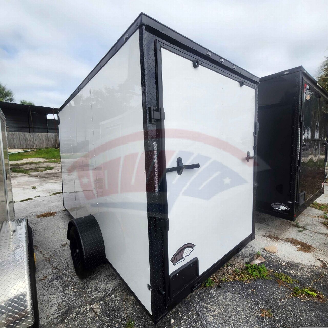 2026 J&C 6x12 Single Axle enclosed cargo trailer in white, photo 4