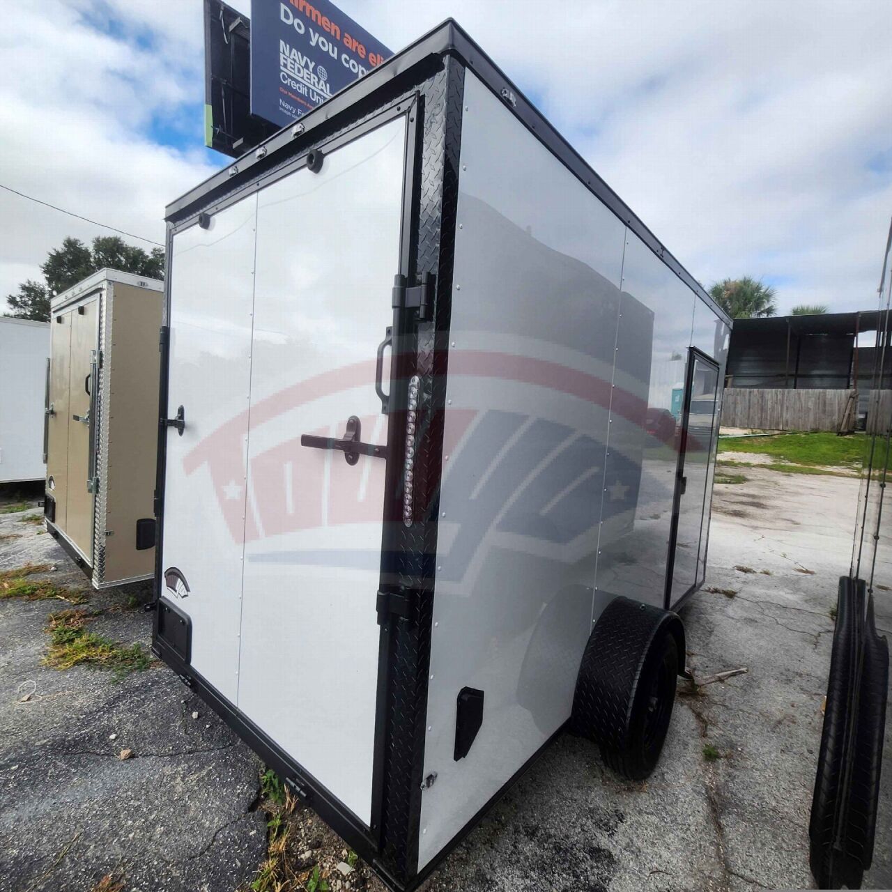 2026 J&C 6x12 Single Axle enclosed cargo trailer in white, photo 5