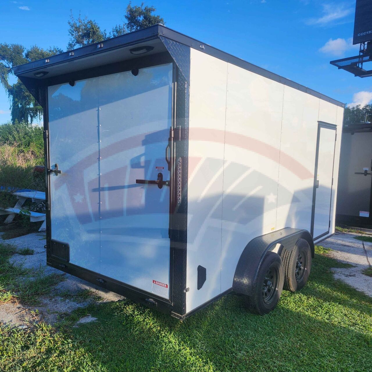 2027 Vision Cargo LLC 7x14 Tandem Axle enclosed cargo trailer in white, photo 2