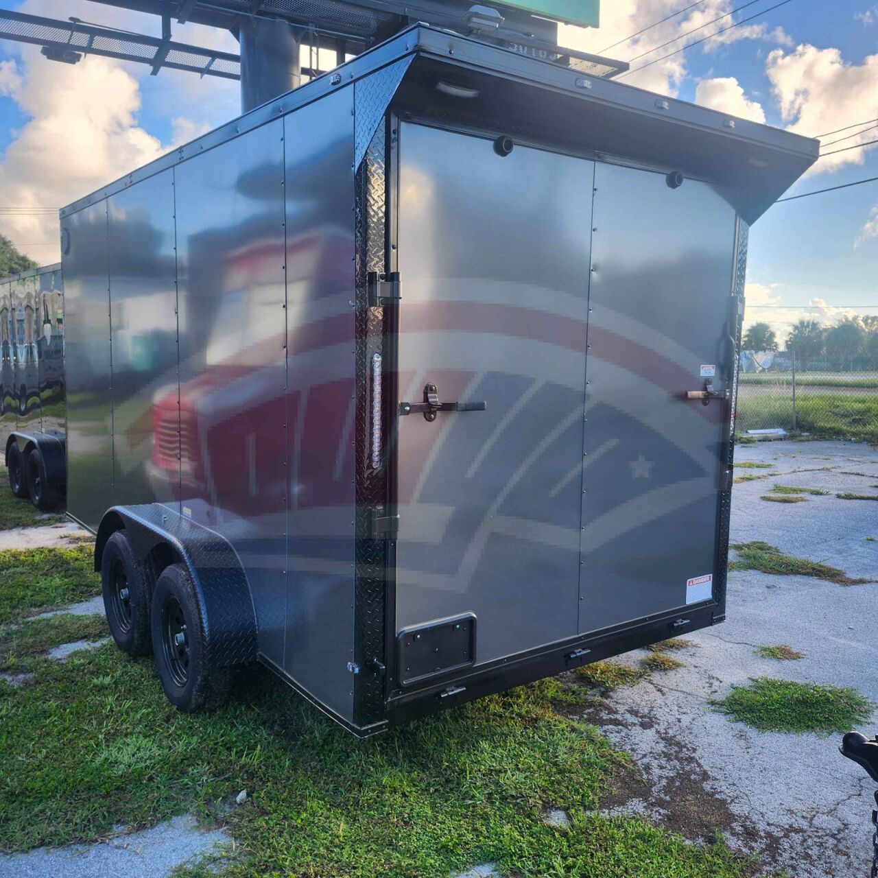 2027 Vision Cargo LLC 7x14 Tandem Axle enclosed cargo trailer in charcoal, photo 3