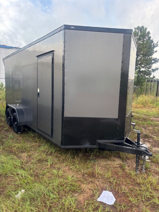 2027 Vision Cargo LLC 7x16 enclosed cargo trailer in black