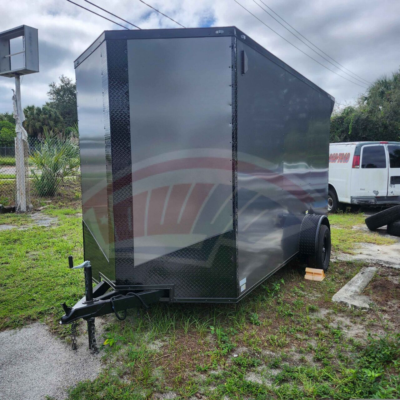 2026 Vision Cargo LLC 6x12 Single Axle enclosed cargo trailer in charcoal, photo 2
