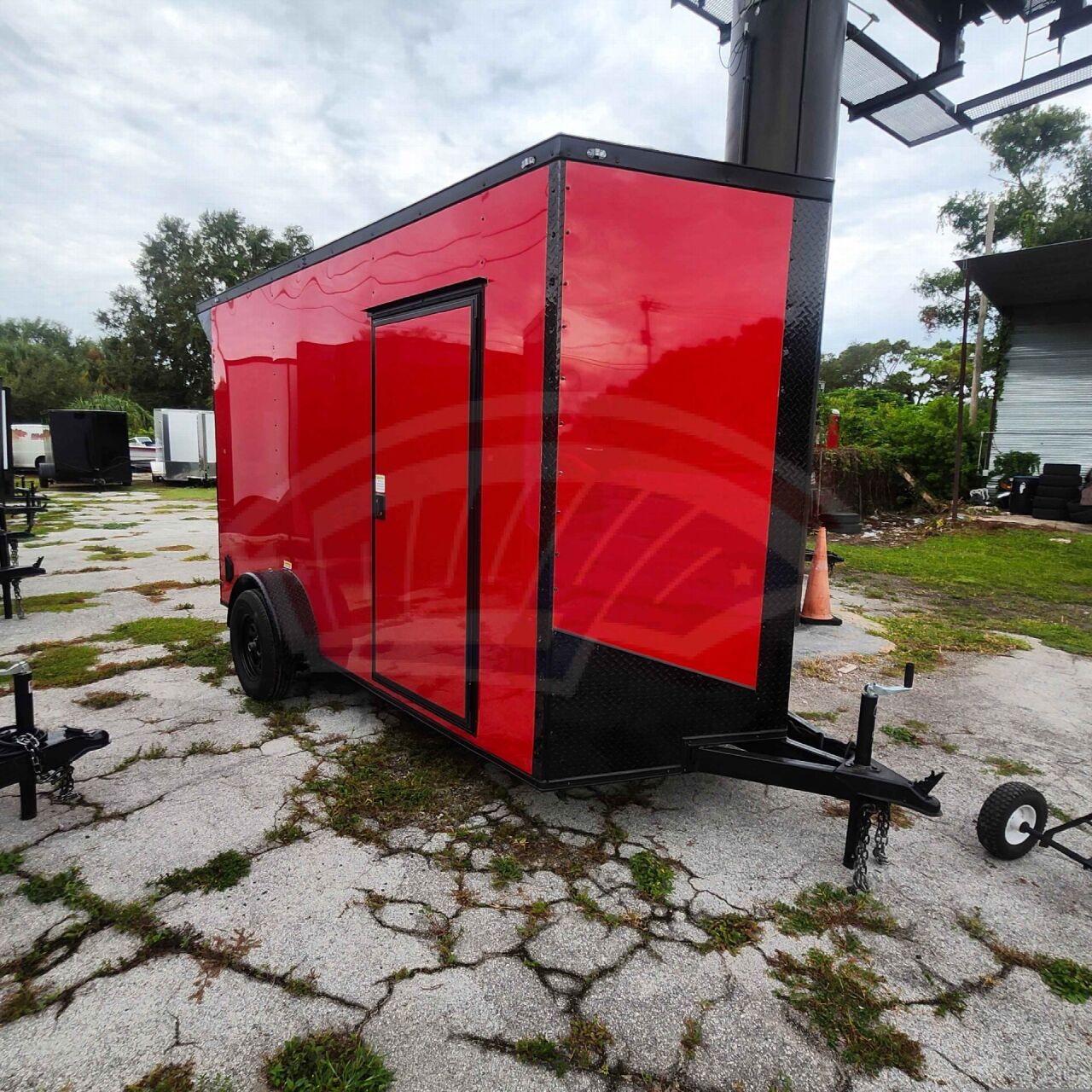 2027 Vision Cargo LLC 6x12 Single Axle enclosed cargo trailer in red