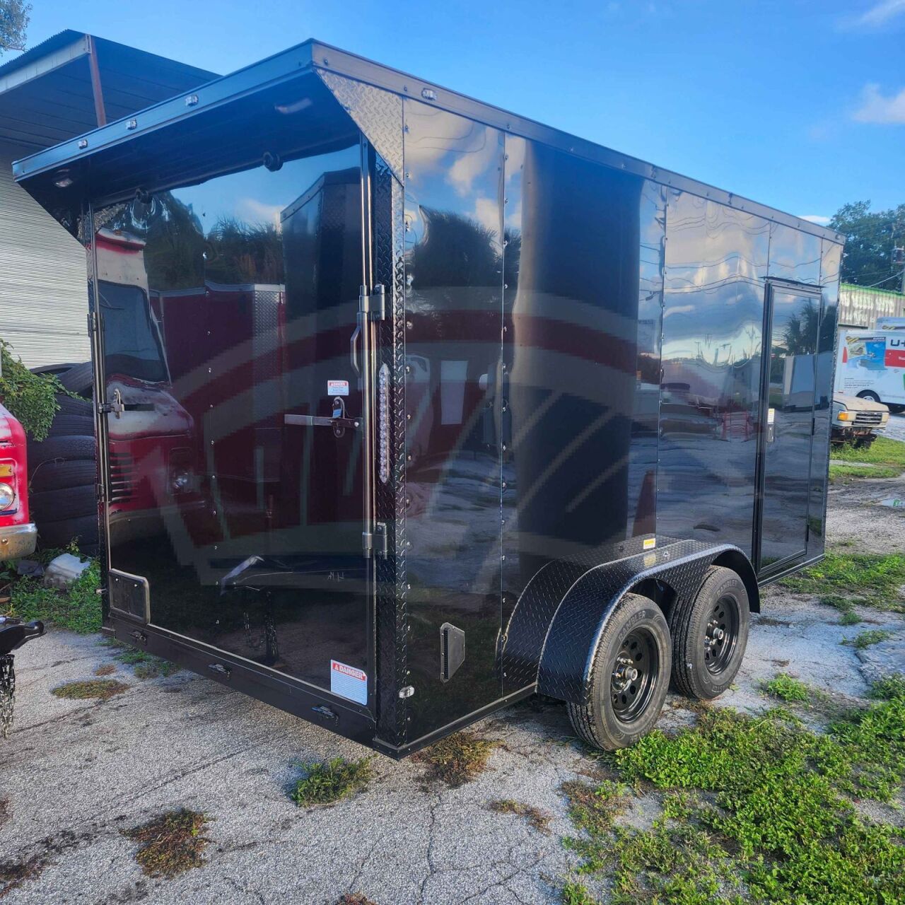 2027 Vision Cargo LLC 7x14 Tandem Axle enclosed cargo trailer in black, photo 4