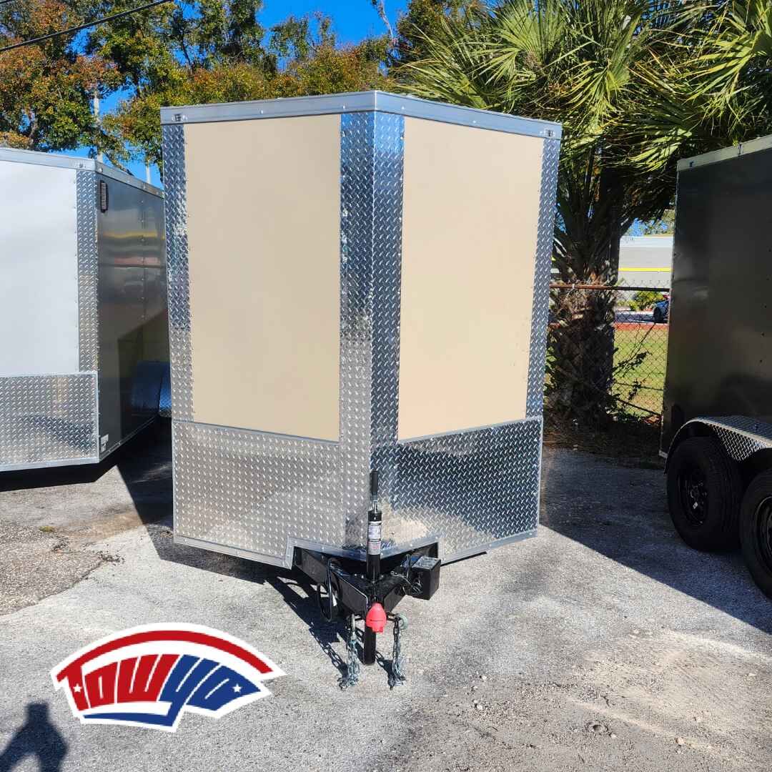2026 Maximum 6x12 Cargo enclosed cargo trailer in desert tan, photo 2