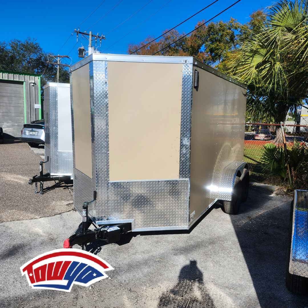 2026 Maximum 6x12 Cargo enclosed cargo trailer in desert tan, photo 6