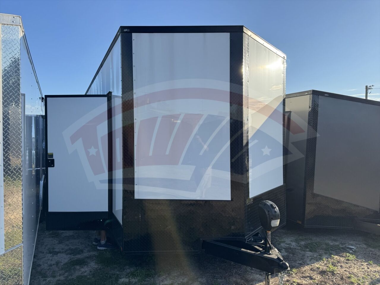 2026 Hook & Line 8.5x24 Cargo enclosed cargo trailer in white, photo 3