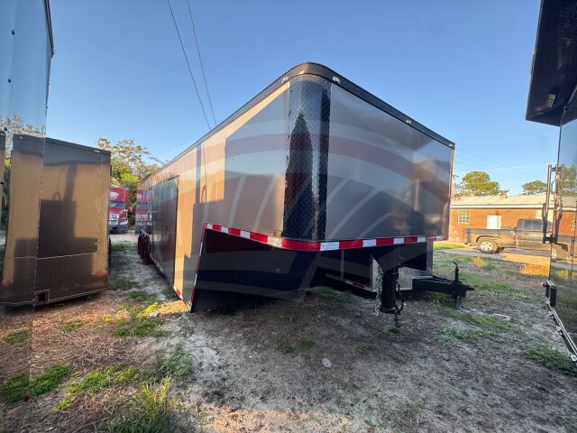 2026 Hook & Line 8.5x40 Gooseneck Car Hauler trailer in indigo blue