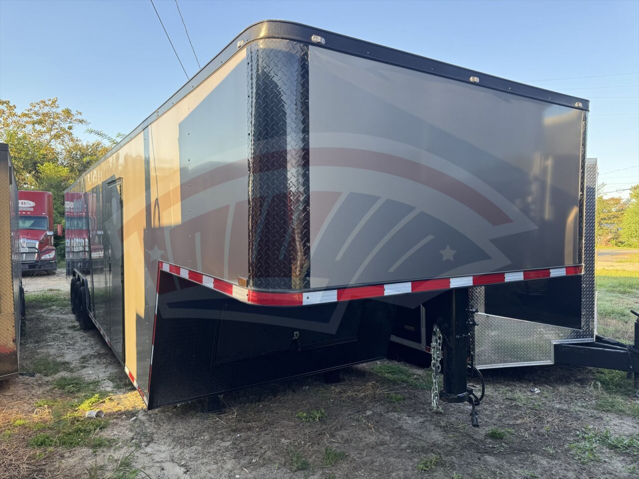 2026 Hook & Line 8.5x40 Gooseneck Car Hauler trailer in indigo blue, photo 2
