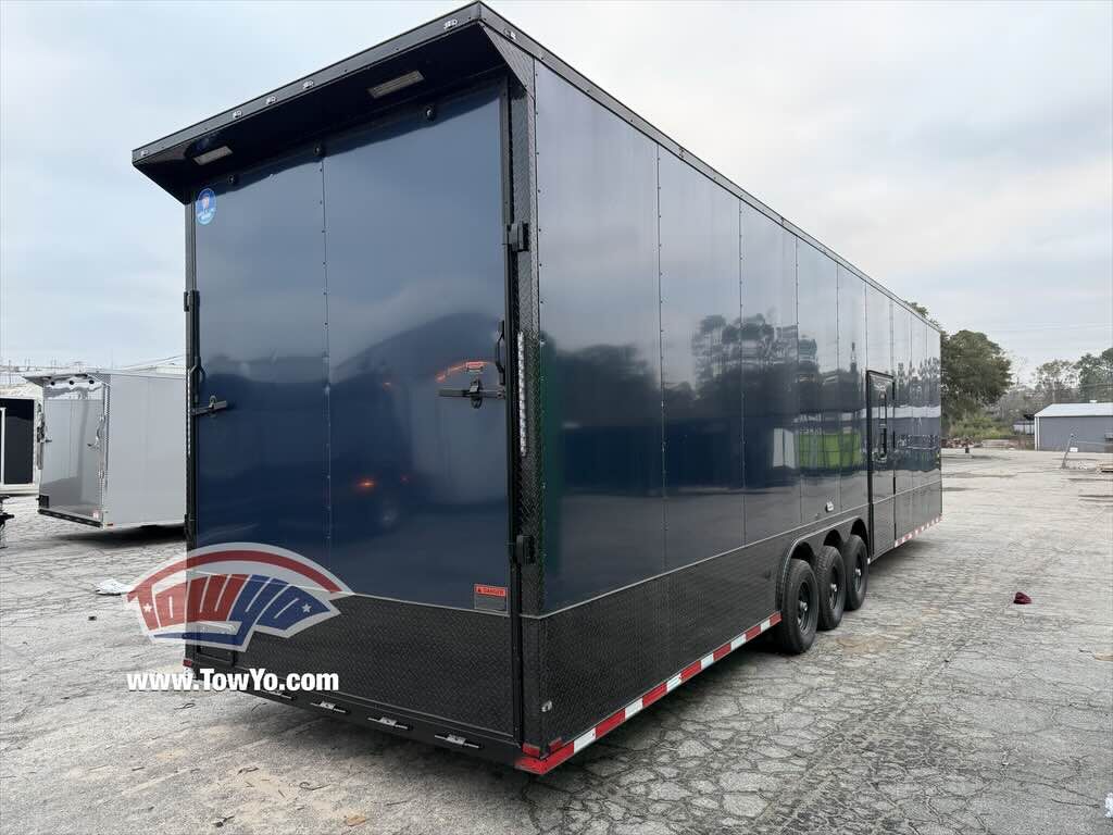 2026 Hook & Line 8.5x36 Cargo enclosed cargo trailer in indigo blue, photo 2
