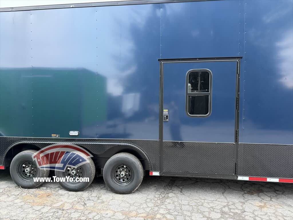 2026 Hook & Line 8.5x36 Cargo enclosed cargo trailer in indigo blue, photo 3