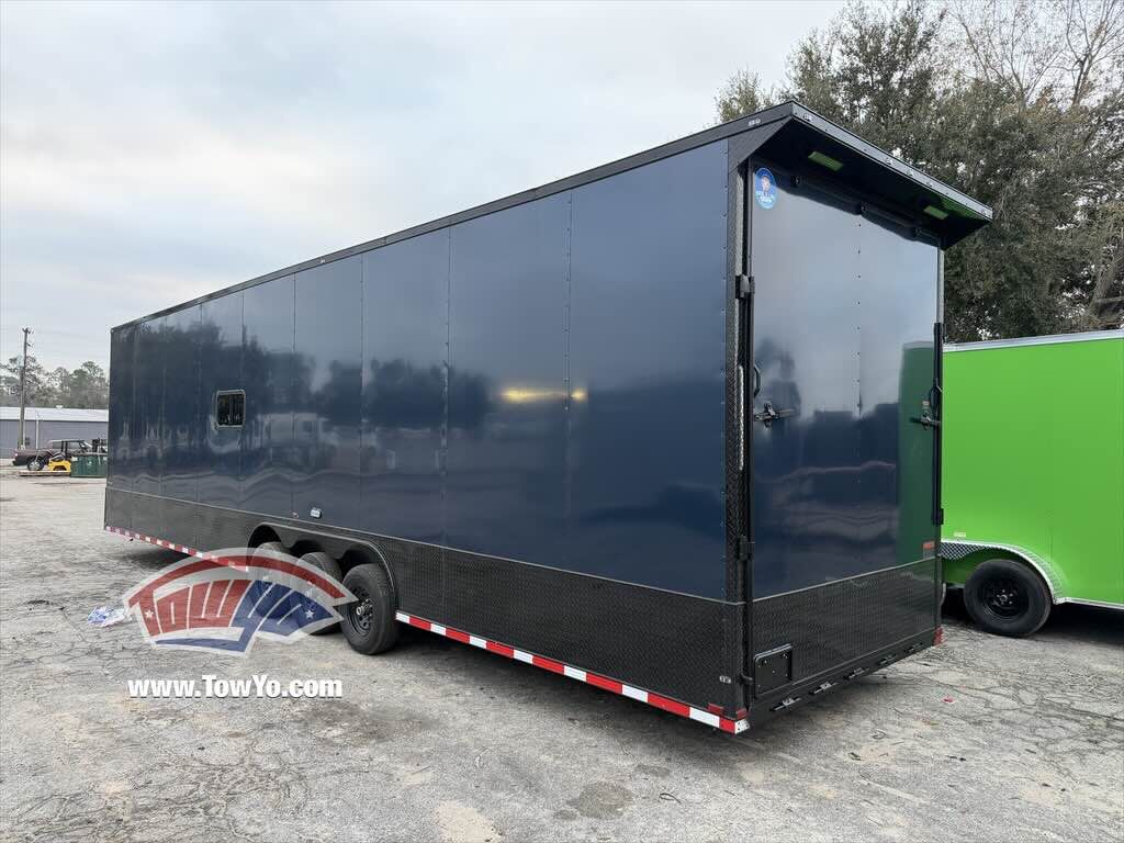 2026 Hook & Line 8.5x36 Cargo enclosed cargo trailer in indigo blue, photo 5