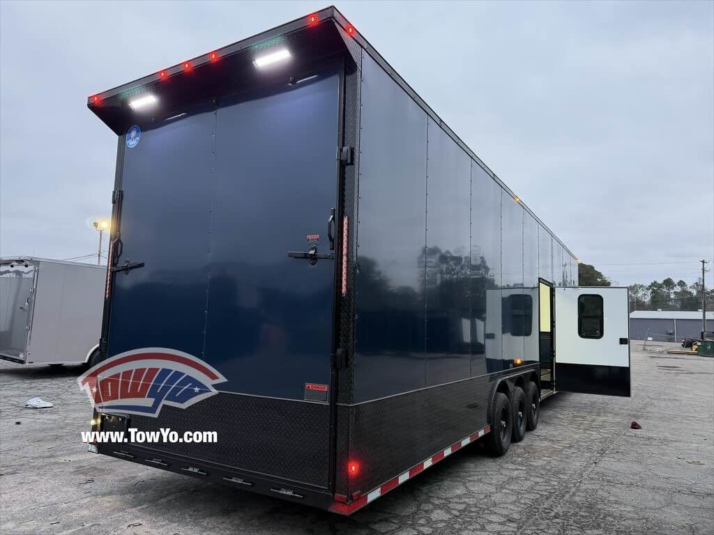 2026 Hook & Line 8.5x36 Cargo enclosed cargo trailer in indigo blue, photo 6