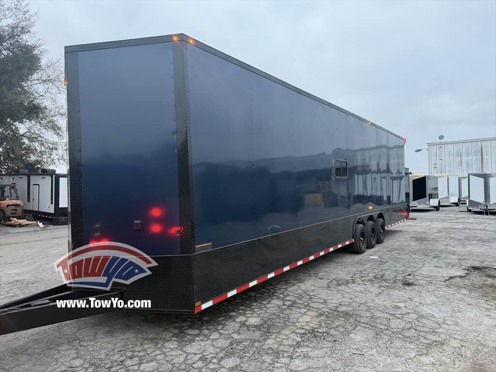 2026 Hook & Line 8.5x36 Cargo enclosed cargo trailer in indigo blue, photo 10