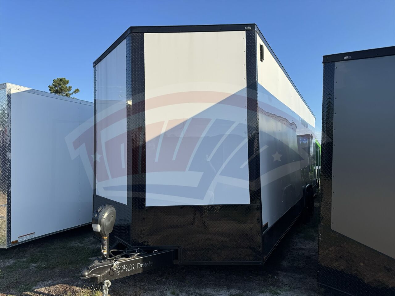 2026 Hook & Line 8.5x24 Cargo enclosed cargo trailer in white, photo 2