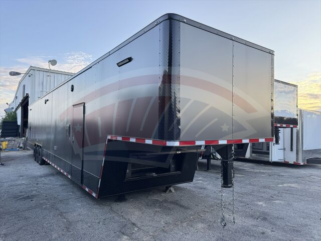 2008 Hook & Line 8.5x52 Gooseneck Car Hauler trailer in charcoal