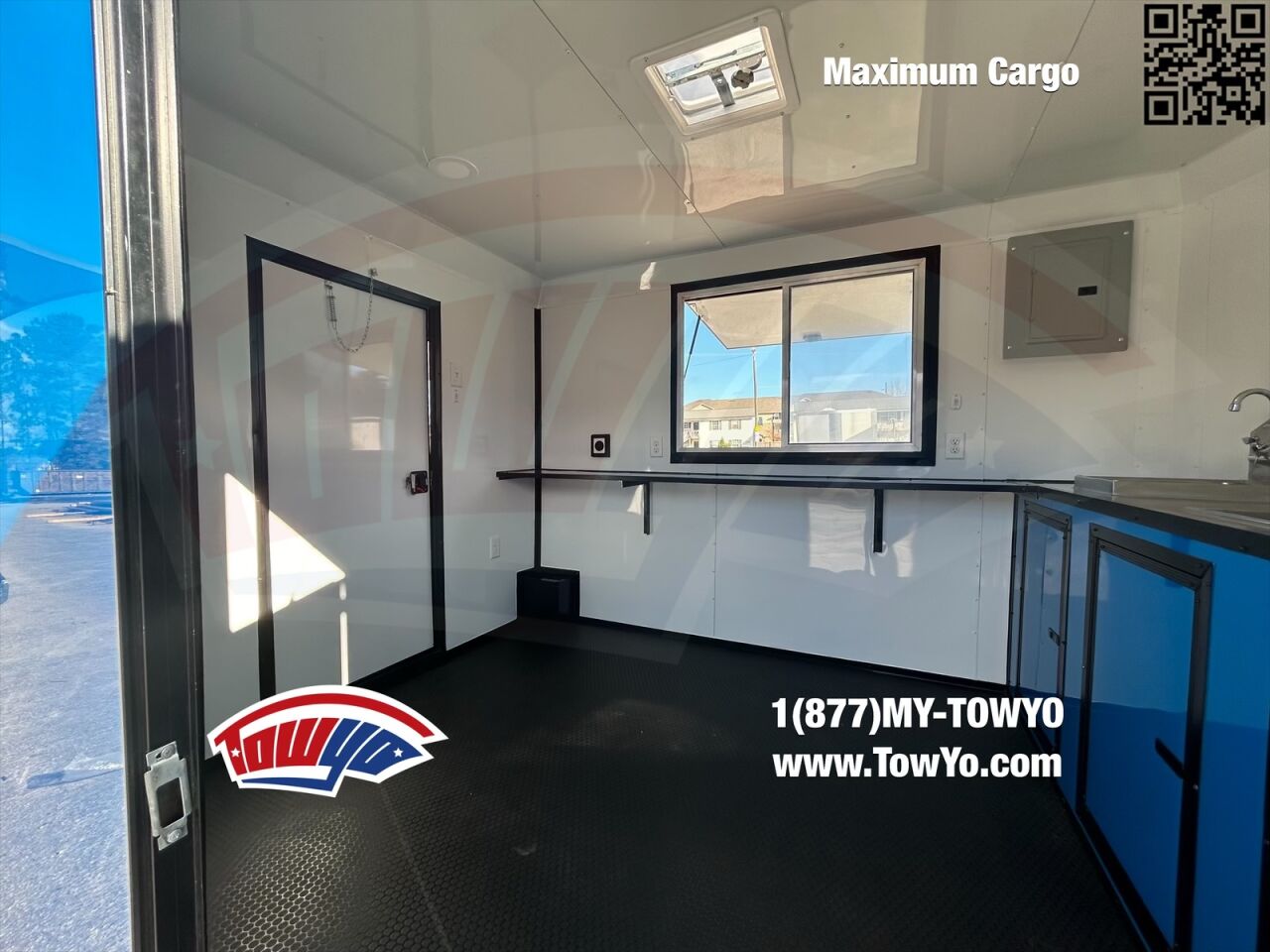 2023 Maximum 8.5x20 Cargo bbq / smoker porch trailer in true blue, photo 5
