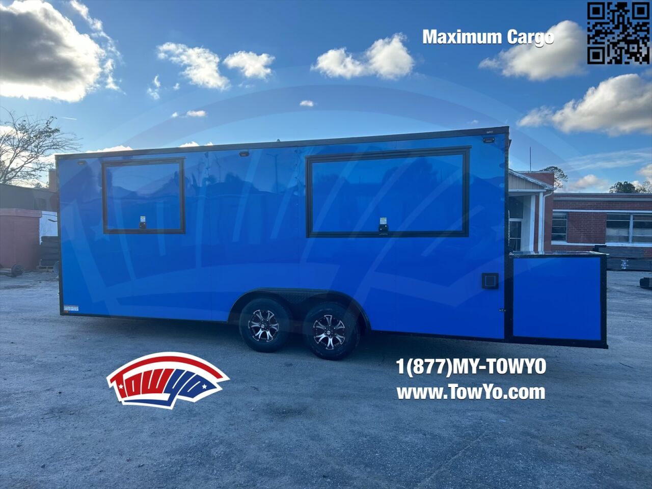 2023 Maximum 8.5x20 Cargo bbq / smoker porch trailer in true blue, photo 6