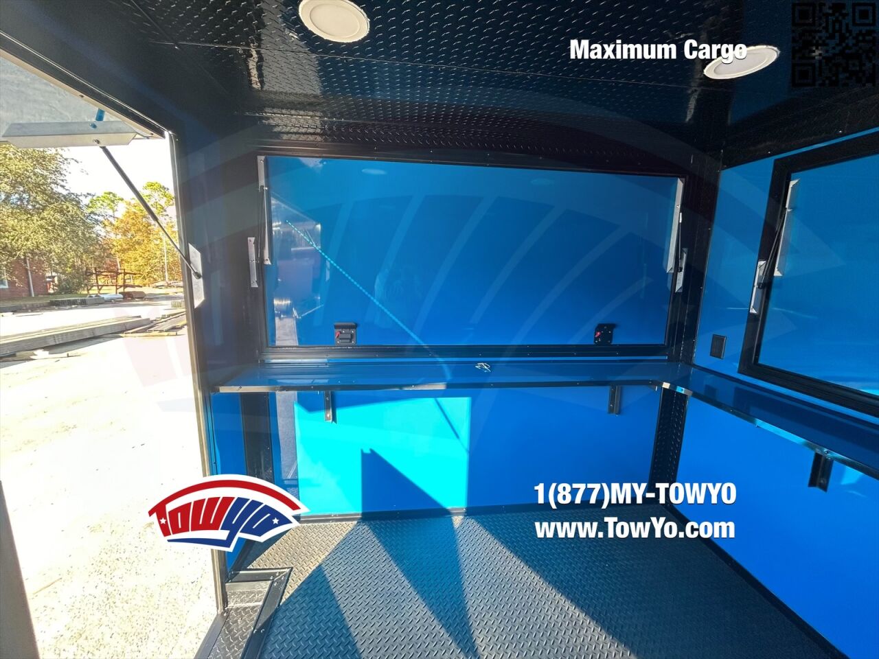 2023 Maximum 8.5x20 Cargo bbq / smoker porch trailer in true blue, photo 8