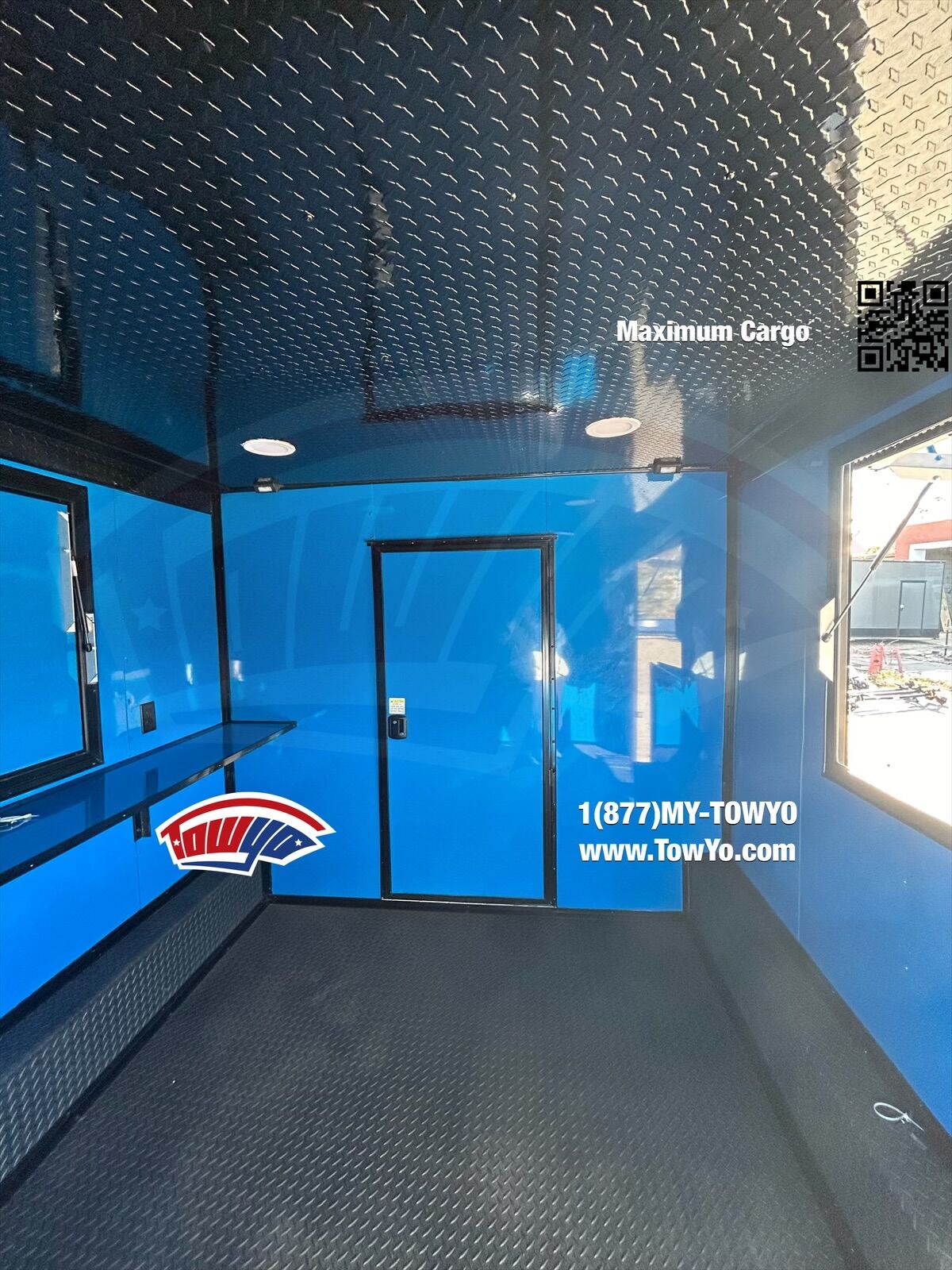 2023 Maximum 8.5x20 Cargo bbq / smoker porch trailer in true blue, photo 10