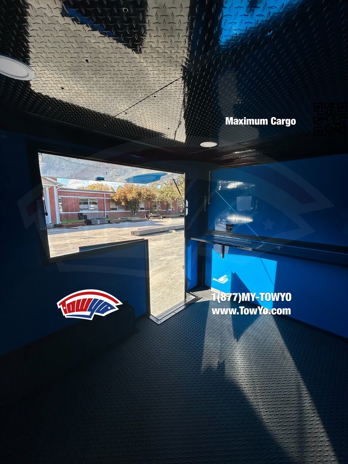2023 Maximum 8.5x20 Cargo bbq / smoker porch trailer in true blue, photo 11