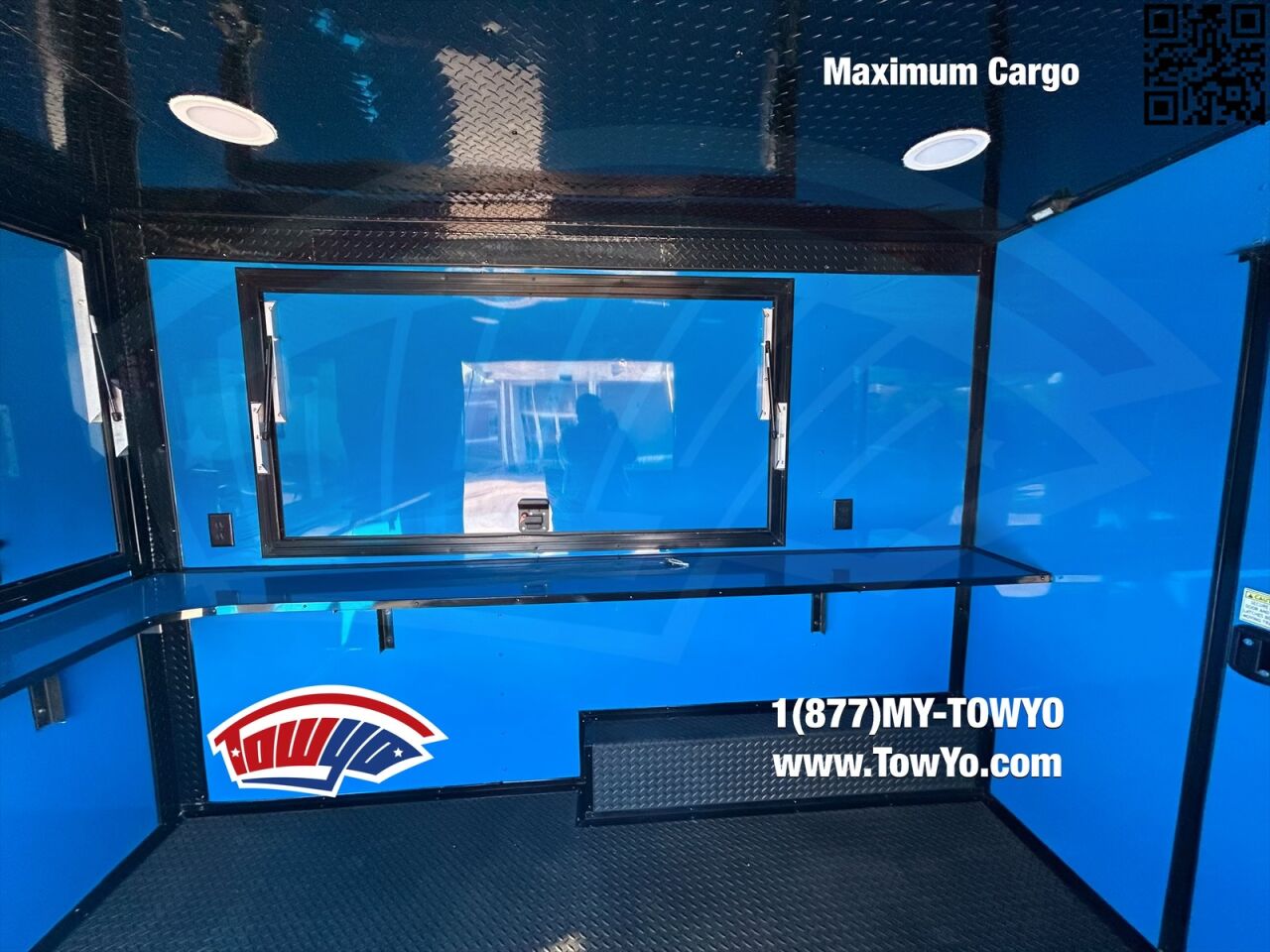 2023 Maximum 8.5x20 Cargo bbq / smoker porch trailer in true blue, photo 12