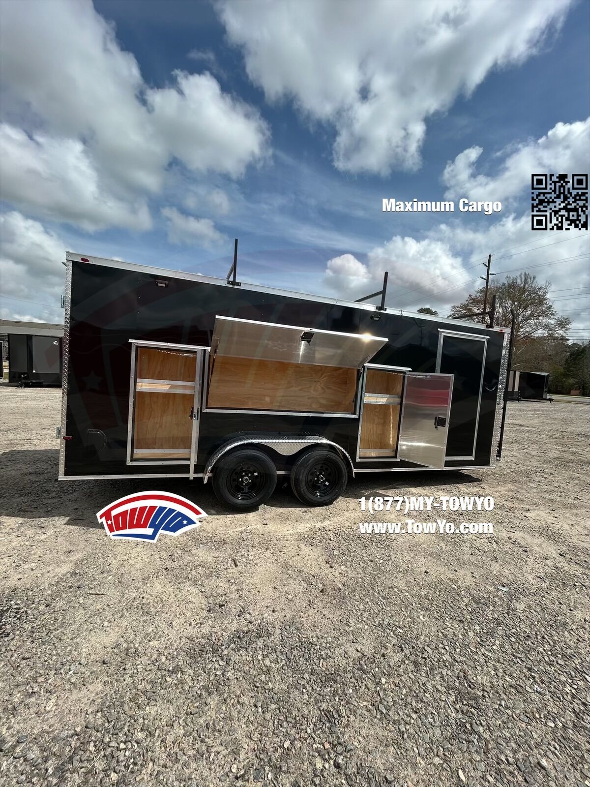 2025 Maximum 7x18 Cargo enclosed cargo trailer in black
