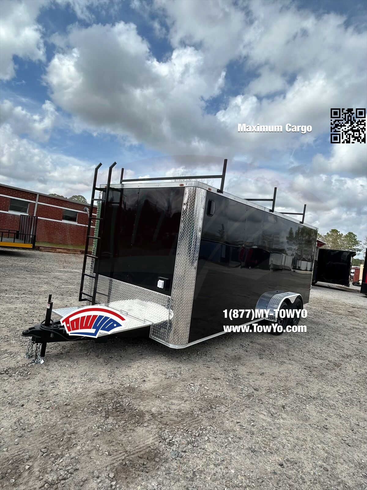2025 Maximum 7x18 Cargo enclosed cargo trailer in black, photo 2