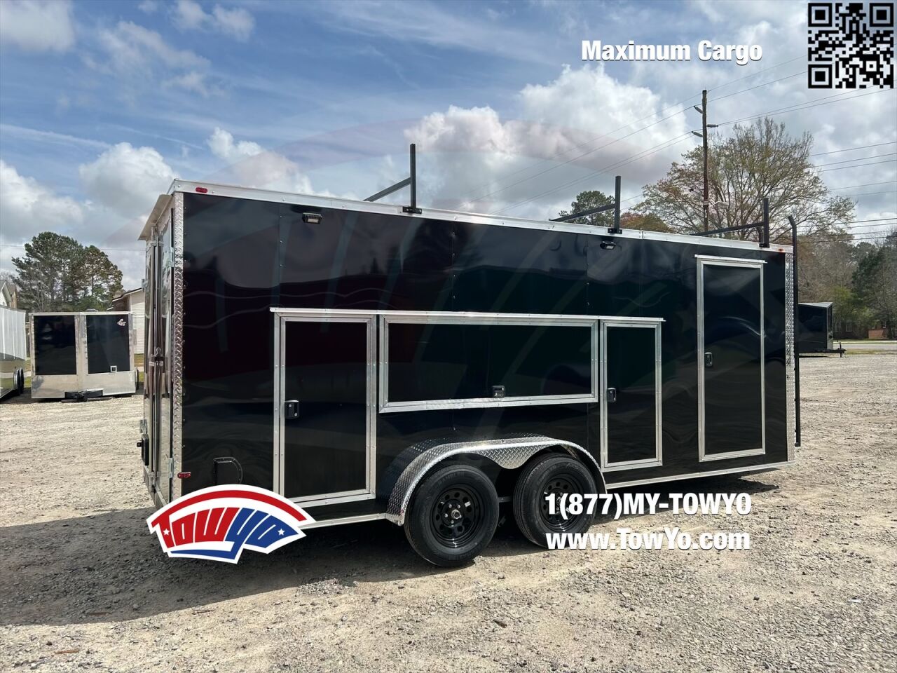 2025 Maximum 7x18 Cargo enclosed cargo trailer in black, photo 10