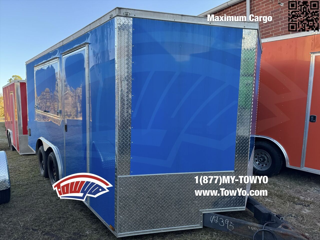 2023 Maximum 8.5x16 Cargo enclosed cargo trailer in true blue, photo 5