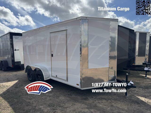 2026 Titanium 7x14 Cargo enclosed cargo trailer in white